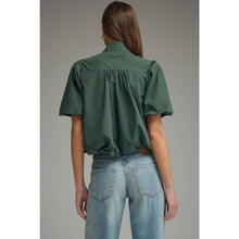 Load image into Gallery viewer, Solid short puff sleeve top - Green