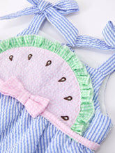 Load image into Gallery viewer, Watermelon Stripe Girl Romper