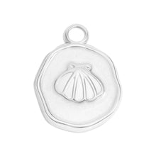 Load image into Gallery viewer, WJW - 18K Gold PVD Sea Shell White Epoxy Charm