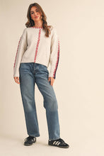 Load image into Gallery viewer, &amp;MERCI - WHIP STITCH TWO-TONE SWEATER MSW11155