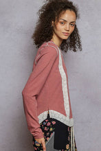 Load image into Gallery viewer, Long sleeve solid raw edge eyelet patch rib knit top