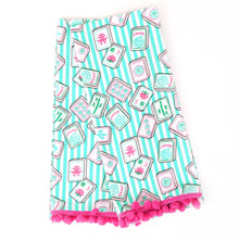 Load image into Gallery viewer, Mahjong Stripe Pom-Pom Kitchen Towel Set