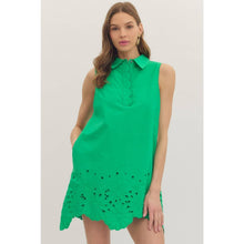 Load image into Gallery viewer, Solid sleeveless mini dress - Green