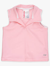 Load image into Gallery viewer, Girls Pink Sleeveless Polo Active Top