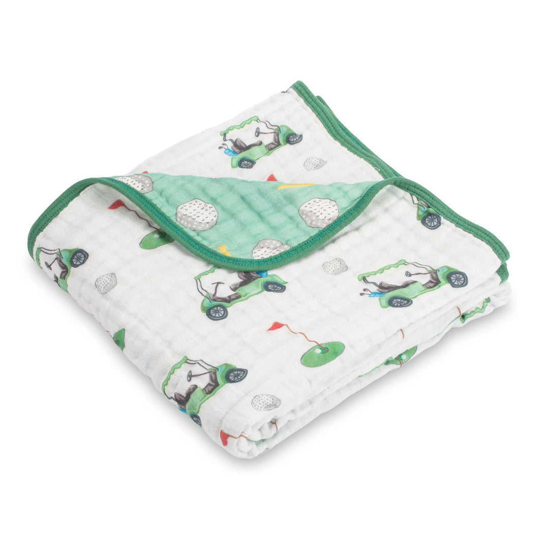 Golf A Round Sports Theme Baby Toddler Muslin Quilt