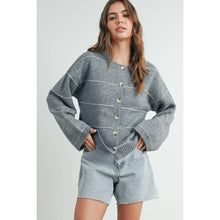 Load image into Gallery viewer, BUTTERMELON - Button Front Striped Cardigan - BMC7580