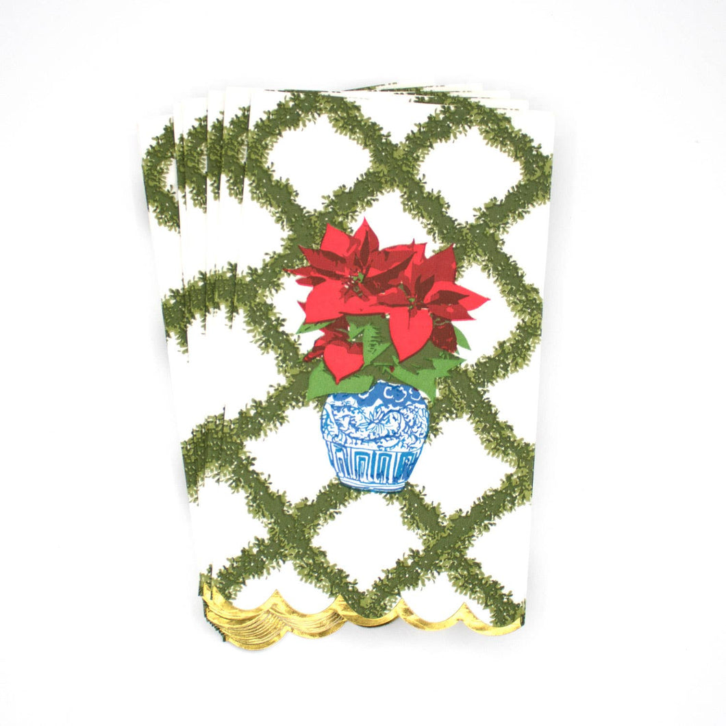 8 Oak Lane - Poinsettias Paper Guest Towel Packs