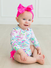 Load image into Gallery viewer, Baby Girls Tropical Resort Long Sleeve One Piece Rash Guard