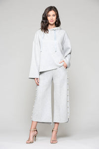 Francine French Scuba Pearl Hoodie - Grey