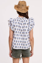 Load image into Gallery viewer, Floral Cluster Ruffle Blouse - White