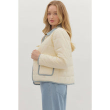 Load image into Gallery viewer, Quilted cord collar button closure barbour jacket