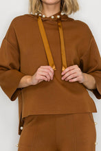 Load image into Gallery viewer, Joh Apparel - Francine French Scuba Pearl Hoodie: Burnt Orange / XS / 7425FT