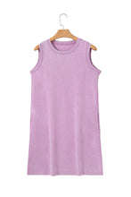 Load image into Gallery viewer, Mineral Wash Tank Mini Dress with Pockets - Blue