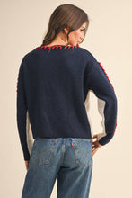 Load image into Gallery viewer, &amp;MERCI - WHIP STITCH TWO-TONE SWEATER MSW11155