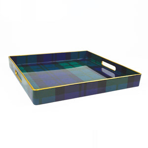 8 Oak Lane - Black Watch Plaid Square Tray