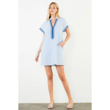 Load image into Gallery viewer, Short Sleeve Striped Textured Dress