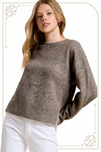 Load image into Gallery viewer, La Miel - JDS3607-Crew Mock Neck Sweater ContrastStitch Halloween Fall