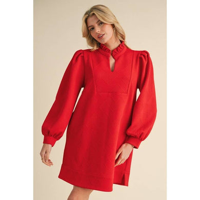 Textured dress : Red