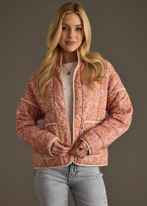 Orange, Puple & Cream Quilted Jacket