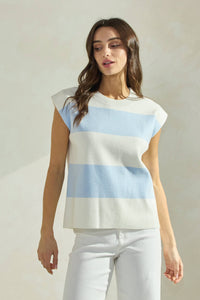 Striped Sleeveless Knit Top