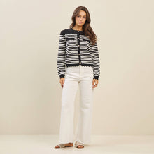 Load image into Gallery viewer, Scalloped Stripe Cardigan