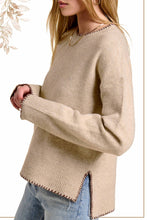 Load image into Gallery viewer, La Miel - JDS3607-Crew Mock Neck Sweater ContrastStitch Halloween Fall