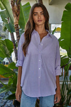 Load image into Gallery viewer, By Together - L8287 | Woven Cotton Polyester Striped Buttondown Shirt