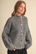 Load image into Gallery viewer, Striped Sweater Cardigan - Grey