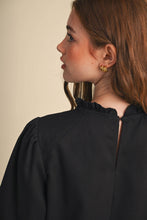 Load image into Gallery viewer, Embroidered Cut Out Hem Blouse - Black