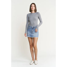 Load image into Gallery viewer, Mica Denim - DENIM MINI SKIRT WITH RAW HEM