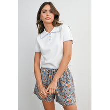 Load image into Gallery viewer, BUTTERMELON - Scalloped Trim Knit Polo Top - BMW8391
