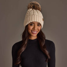 Load image into Gallery viewer, Panache Apparel Co. - Cream Cable Knit Design Pom Hat