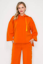 Load image into Gallery viewer, Joh Apparel - Francine French Scuba Pearl Hoodie: Burnt Orange / XS / 7425FT