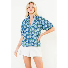 Load image into Gallery viewer, Puff Sleeve Flower Print Top