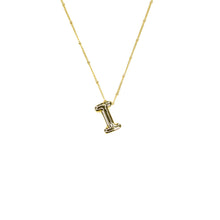Load image into Gallery viewer, Savvy Bling - Initial Balloon Bubble Gold Necklace: W / GOLD SMOOTH