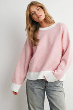 Load image into Gallery viewer, BUTTERMELON - Cozy Contrast Trim Sweater-BMW8575