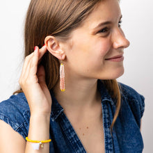 Load image into Gallery viewer, INK + ALLOY - Abbey Tassel Alternating Seed Bead Earring Pink And Coral