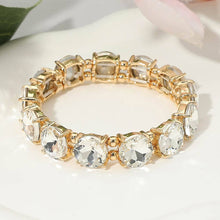 Load image into Gallery viewer, Sensibling Corp. - Round Stone Cluster Beaded Stretch Evening Bracelet
: AQAB