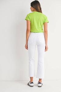 Just Black Denim - BP499J - OPWHT - Patch Pocket Cropped Flare