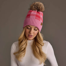 Load image into Gallery viewer, Panache Apparel Co. - Pink &amp; Bright Pink Plaid Knit Pom Hat