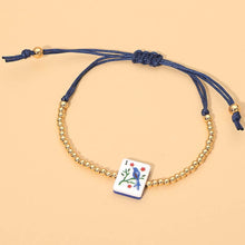 Load image into Gallery viewer, Sensibling Corp. - Decorative Mahjong Charm Beaded Adjustable Cinch Pull Tie Bracelet