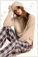 Load image into Gallery viewer, La Miel - JDS3607-Crew Mock Neck Sweater ContrastStitch Halloween Fall