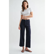 Load image into Gallery viewer, Mica Denim - HIGH RISE WIDE LEG CROP RAW HEM