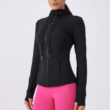 Load image into Gallery viewer, Sodalemon - Women Full Zipper Drawstring Hat Side Pocket Sport Jacket