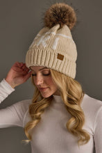 Load image into Gallery viewer, Panache Apparel Co. - Lt. Tan &amp; Ivory Ski Pom Hat