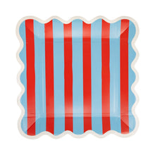Load image into Gallery viewer, My Mind’s Eye - BAM1241 - Blue &amp; Red Striped Paper Plate - 9"