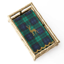 Load image into Gallery viewer, 8 Oak Lane - Blackwatch Plaid Gold Foil Guest Towels, 16-Ct
