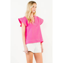 Load image into Gallery viewer, Stitched V-Neck Short Sleeve Top