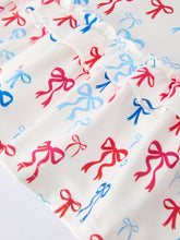 Load image into Gallery viewer, 4th of july Bow Print Girls Dress One Shoulder Ruffle