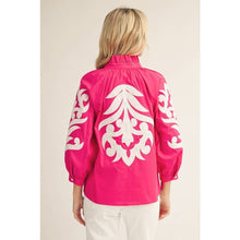 Load image into Gallery viewer, Baroque applique detail top- Hot Pink